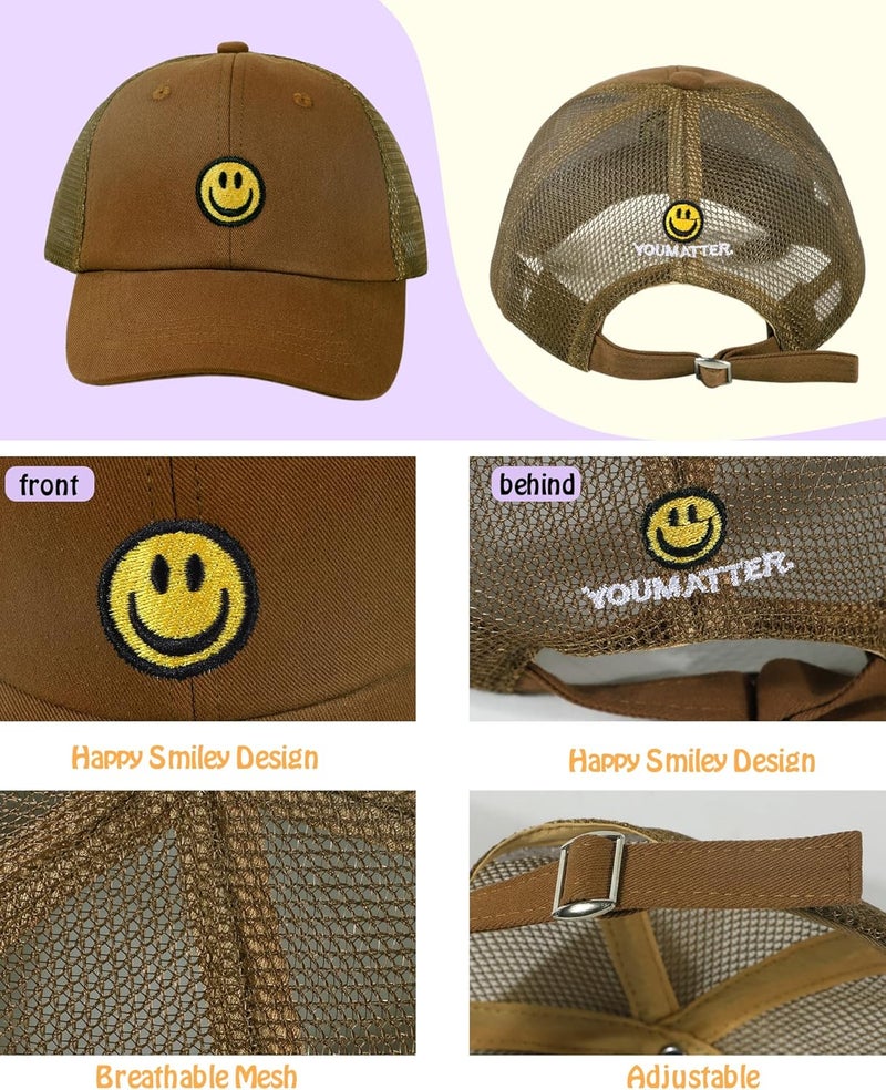 SONMONY Store Smile Face Toddler Baseball Cap Boy Baseball Hats Kids Washed Funny Hats Adjustable Cute Caps for 3-12 Years… - Image 3